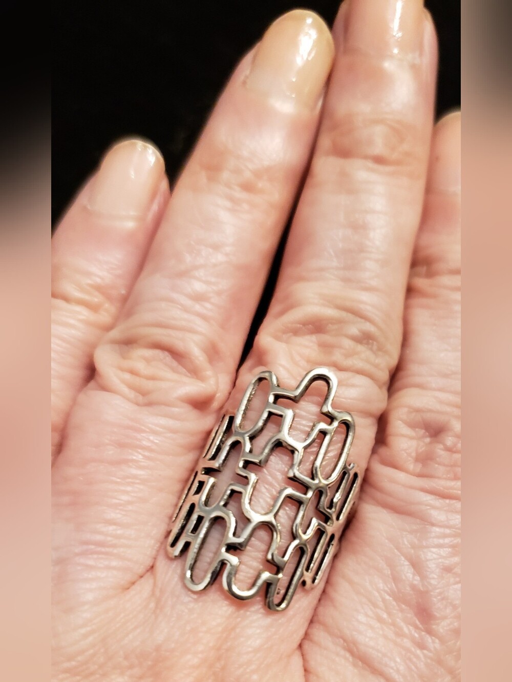NEW SZ 8 Contemporary, Sculptural Silver Ring Is A Work Of Art